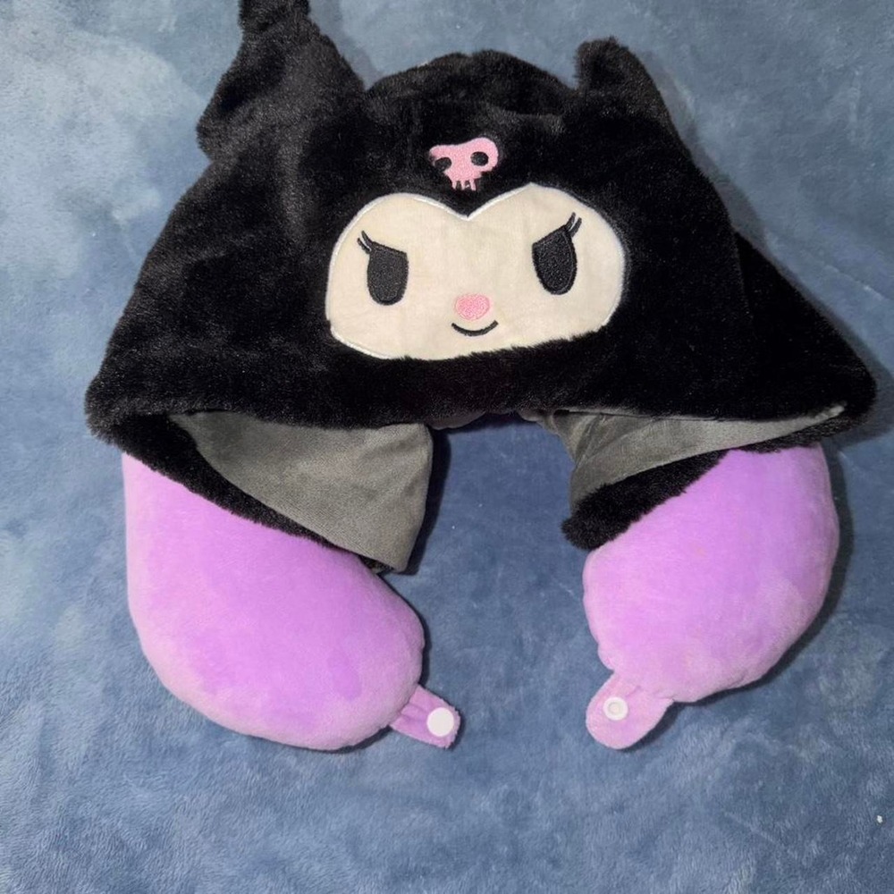 Sanrio Kuromi Kawaii black & purple neck pillow